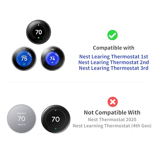 Petrichor Compatible with Google Nest Thermostat 1st/2nd/3rd Wall Plate Cover - Petrichor Nest Thermostat Trim Kit, Made for Google Nest Thermostat 1st/2nd/3rd, Cover Imperfections Easy to Install - Snow - Image 2
