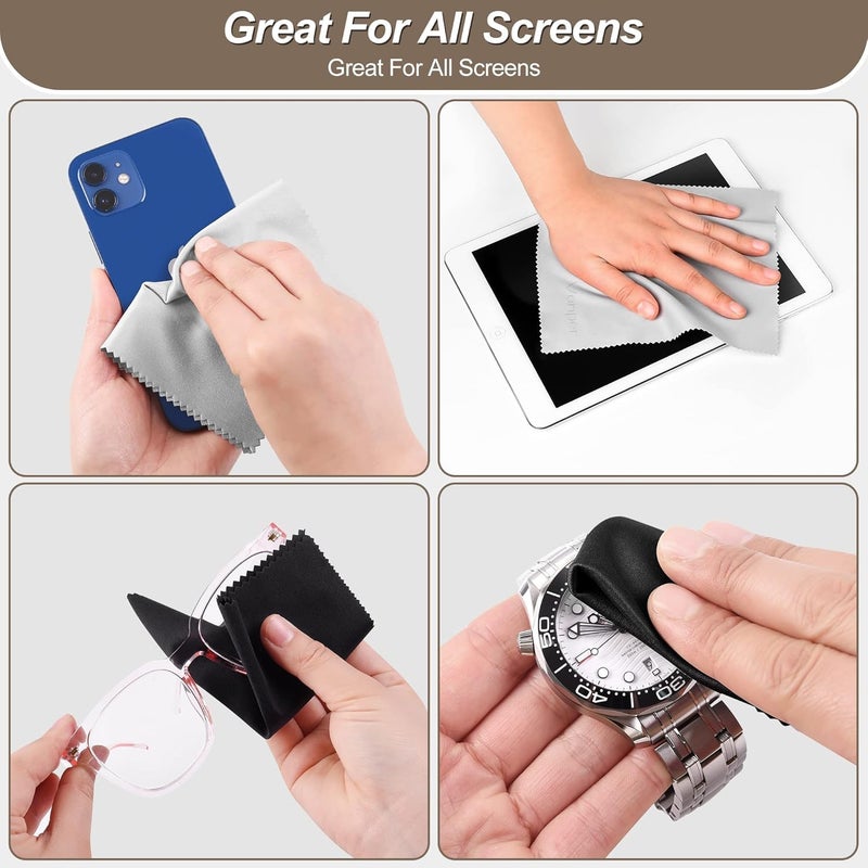 Mayklen Pack of 4 Microfiber Cleaning Cloth for Glasses- 6x7 inch - Luxurious Micro Fiber Cleaning Cloth for Laptop, Camera, Lens, Mobile Screens - Pack of 4 - Image 4