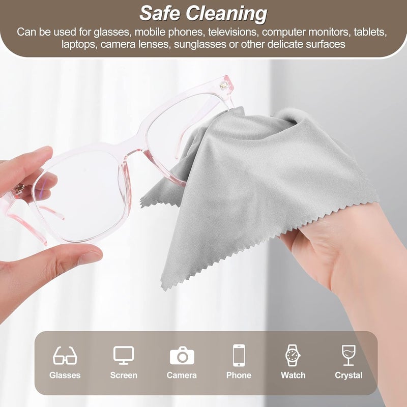 Mayklen Pack of 4 Microfiber Cleaning Cloth for Glasses- 6x7 inch - Luxurious Micro Fiber Cleaning Cloth for Laptop, Camera, Lens, Mobile Screens - Pack of 4 - Image 2