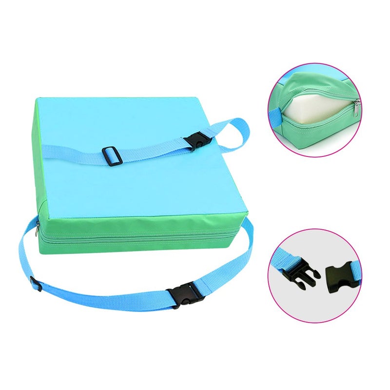 Sunmall Toddler Booster Seat for Dining Table,Chair Increasing Cushion for Baby Kids,Portable Dismountable Adjustable Highchair Booster (Blue+ Green) - Image 4