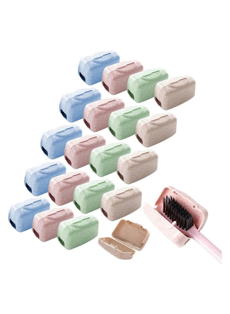 Travel Toothbrush Head Cover Cap, 20pcs Toothbrush Protector Tooth Brush Pod Case, Portable Toothbrush Top Cover Holder Toothbrush Head Protective Case for Travel, Business Trip, Home - Image 1