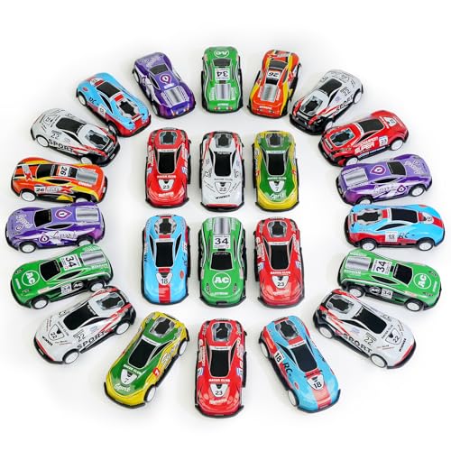 Beestech 21 Pack Pull Back Toy Cars Party Favors Goodie Bag Stuffers Race Vehicles Bulk Pinata Fillers Teacher Treasure Prize Box Toys for Boys Girls Toddlers 2345 Years Old - Image 1