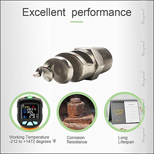 Horiznext NPT 1/2 spiral aerator lawn, stainless steel 316 hose sprayer nozzle atomizer, for garden, fire proofing, gas and liquid cooling(5 pcs) - Image 3
