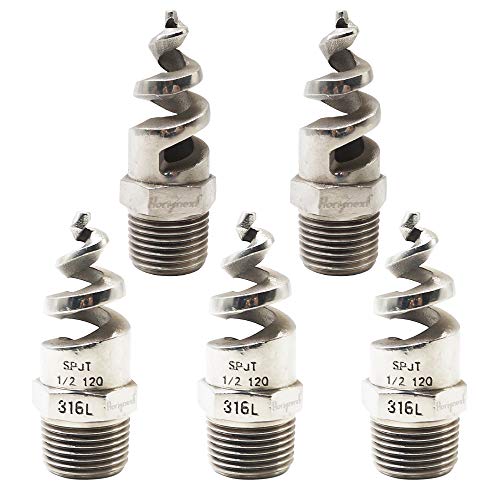 Horiznext NPT 1/2 spiral aerator lawn, stainless steel 316 hose sprayer nozzle atomizer, for garden, fire proofing, gas and liquid cooling(5 pcs) - Image 1