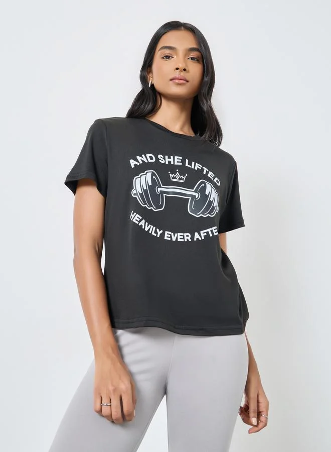 Take Two Take Two Women Black Graphic Print T-Shirt