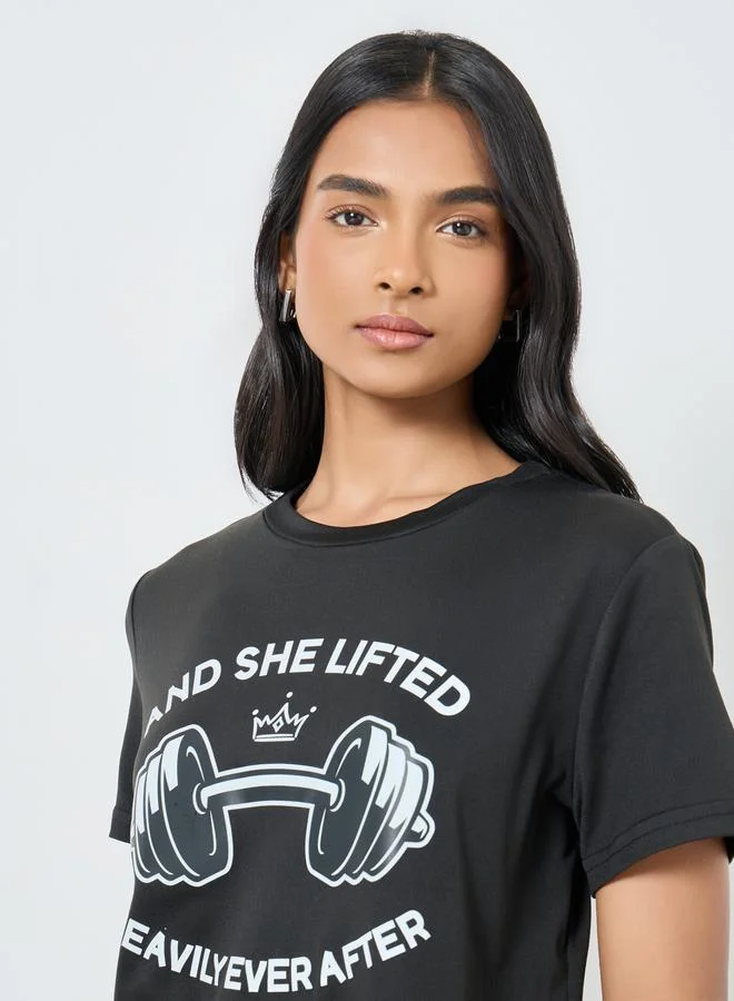 Take Two Take Two Women Black Graphic Print T-Shirt