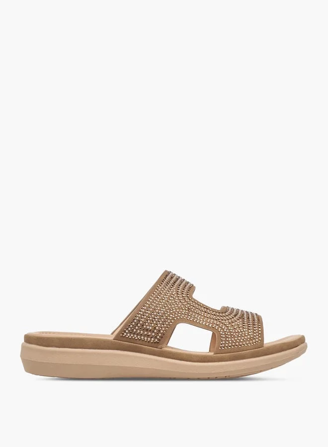 لو كونفورت صنادل نسائية مزينة بأشرطة سهلة الارتداء