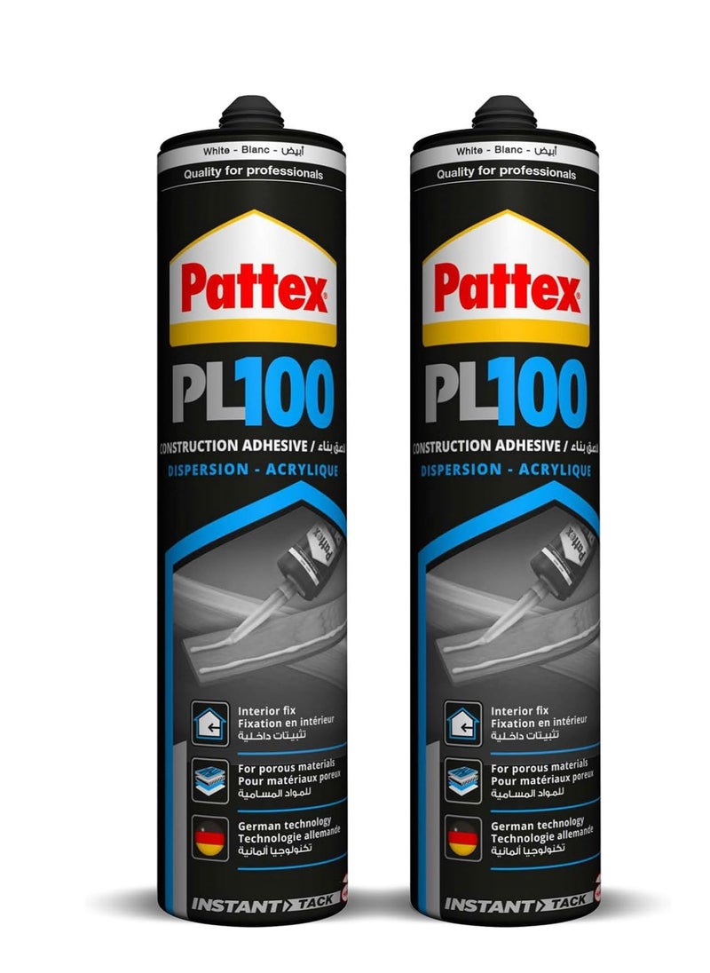 Pattex Pattex PL 100 Water Based 12x380g, Pack of 2  - Image 1