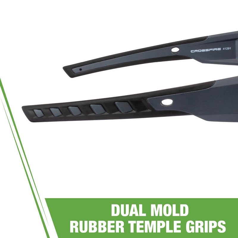 Crossfire RadiansÂ® CrossfireÂ® 41291 Cumulus Premium Safety Eyewear - Aluminum Gray Frame - Smoke Lens - Unisex - Image 4