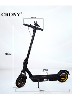 Crony Xm Max 350w E-Scooter 36v/15.6ah, 25-45km Range, 35-55k/H Speed, Front Suspension, 120kg Max Load, Foldable Aluminum Frame Electric Scooter, Led Base Light, Lcd Display, App-Connectivity, Mobile Phone Holder Skateboard,High-Speed Motorized For Adults & Kids, Commuting, Off-Road & Urban Use, Portable And Convenient Commuter Ebike With Easy Folding, Brushless Motor, And Long-Lasting Battery For All-Terrain Adventures,Antivibrator,Black  - Image 4