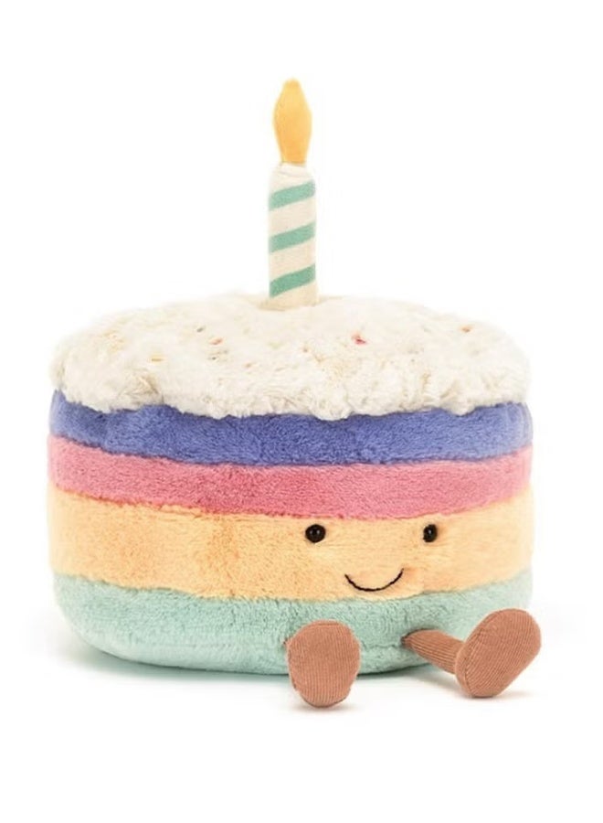 Birthday Cake Plush Toy, Amuseable Birthday Cake Collectable Plush Decoration 15 cm - Image 1