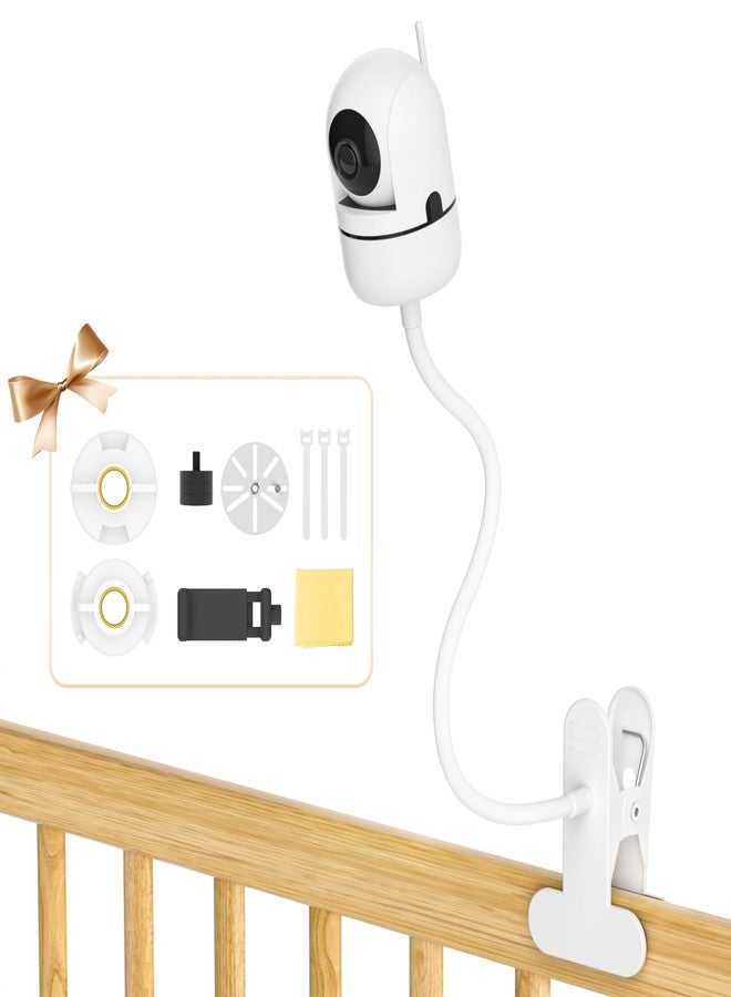 Yususipa Universal Baby Monitor Crib Mount for HelloBaby, VTech, Infant Optics DXR 8 & DXR-8 Pro, ANMEATE, Nanit Pro, Eufy, Owlet, VAVA - 19.4" Flexible Goosenesk Baby Monitor Crib Holder for 360° Adjustable - Image 1