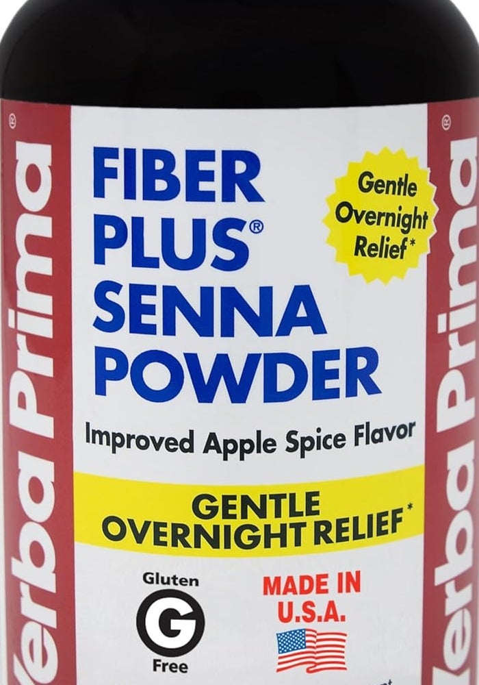 Yerba Prima Fiber Plus Senna Powder - 12 oz - Apple Spice Flavor, Gentle Overnight Relief, Non-GMO, Gluten-Free - Image 1