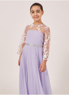Styli Lace Overlay Illusion Neckline Maxi Dress  - Image 2