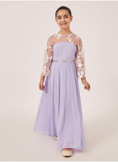 Styli Lace Overlay Illusion Neckline Maxi Dress  - Image 1