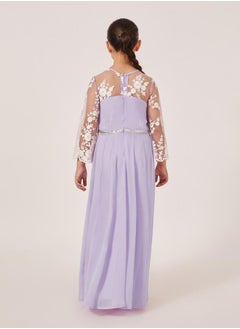 Styli Lace Overlay Illusion Neckline Maxi Dress  - Image 4