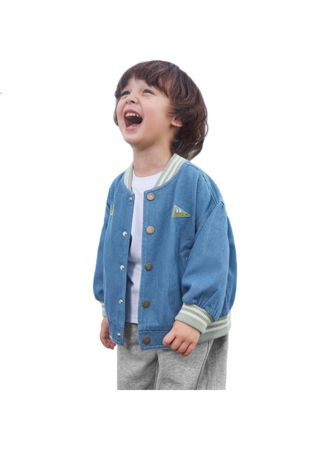 ciciibear Qiqixiong Boys' Jacket, Spring And Autumn Style, Children's Denim Spring Outerwear, Boys' Baseball Uniform Clothing - Image 3