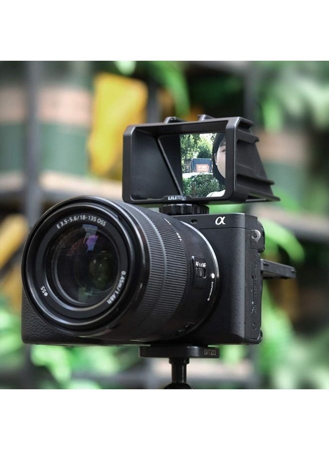 Vlog Selfie Flip Screen for Mirrorless Camera for Sony A7R3 A7III A7II A6000/A6300/A6500 Cold Shoe Bracket Microphone Mount for Fujifilm XT3 XT20 Canon Panasonic GX85 Nikon Z7 Reverse Mirror