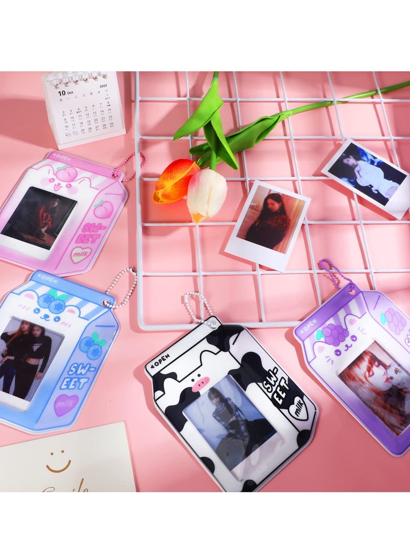 Generic SYOSI, 8 Pcs Kpop Photocard Holder Keychain, 4.4x3.2 Inch Cardholder Plastic Cover, Kawaii Korean Star Card Covers Key Chain, Lovely Sleeves for Cards Photos  - Image 4
