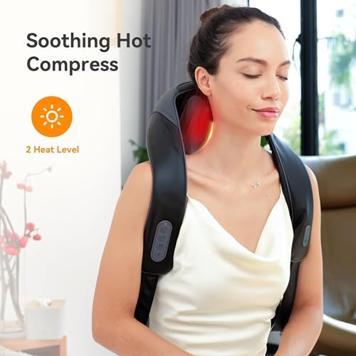 Snailax Cordless Neck Shoulder Massager with Heat for Pain Relief Deep Tissue, Upgarded 4D Kneading, Shiatsu Back Neck Massager Pillow for Neck, Shoulders Back, Gifts for Men Women Mom Dad - Image 3