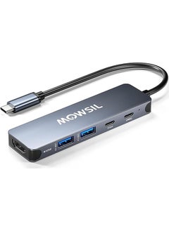 5 in 1 USB C Hub 4K HDMI and FHD VGA Dual Video Output Type C Hub, PD 100W, Gigabit Ethernet, 3 USB 3.0 Ports, USB C to 3.5mm, SD/TF Slot Multiport Adapter for MacBook Pro/Air 2023, HP,