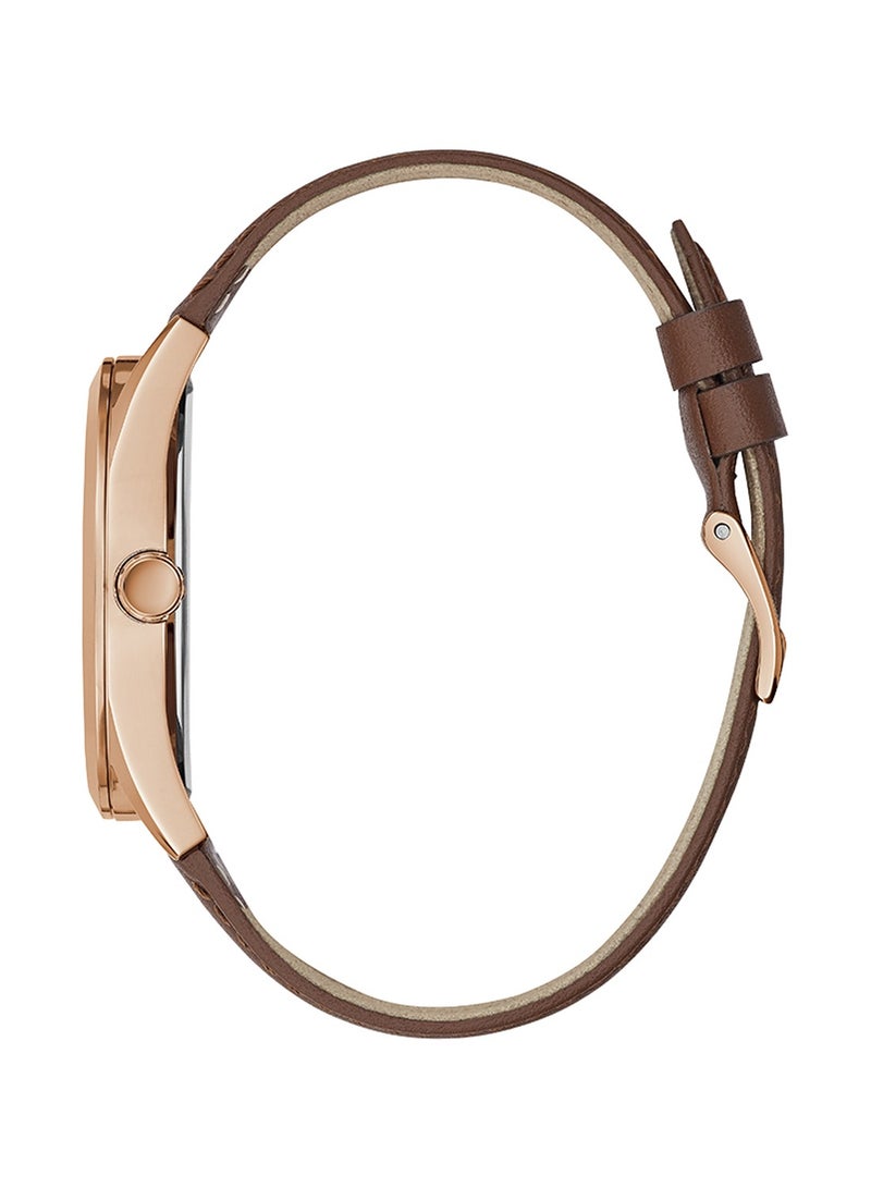 GUESS Men's Analog Quartz Brown Leather Wrist Watch - GW0389G3 - 42 mm - Image 3