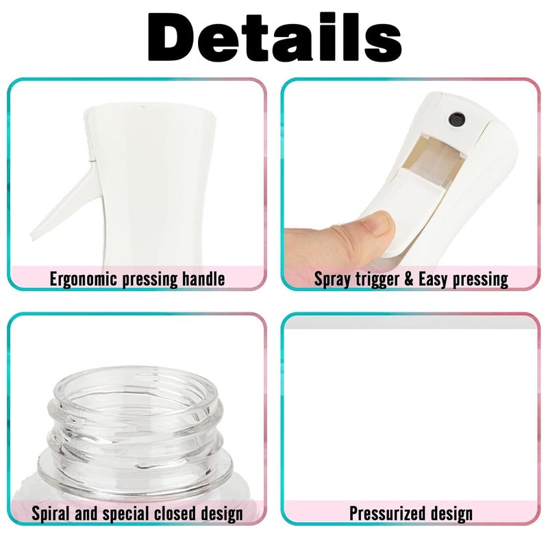 Zuhose Spray Bottle for Hair (6.8OZ /200ML) Continuous Ultra Fine Mist Sprayer for Hair, Salons, Barber, Plants, Skin Care, Cleaning 2 Pack GRADIENT PINK BLUE - Image 3