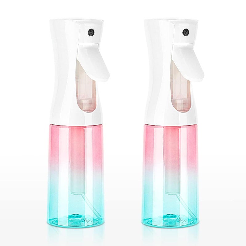 Zuhose Spray Bottle for Hair (6.8OZ /200ML) Continuous Ultra Fine Mist Sprayer for Hair, Salons, Barber, Plants, Skin Care, Cleaning 2 Pack GRADIENT PINK BLUE - Image 1