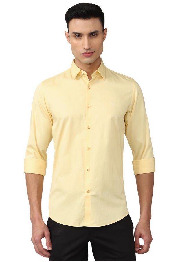 Peter England Peter England Solid Slim Fit Full Sleeve Casual Shirt | 100% Cotton  - Image 1