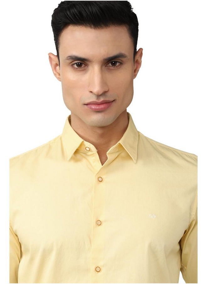 Peter England Peter England Solid Slim Fit Full Sleeve Casual Shirt | 100% Cotton  - Image 4