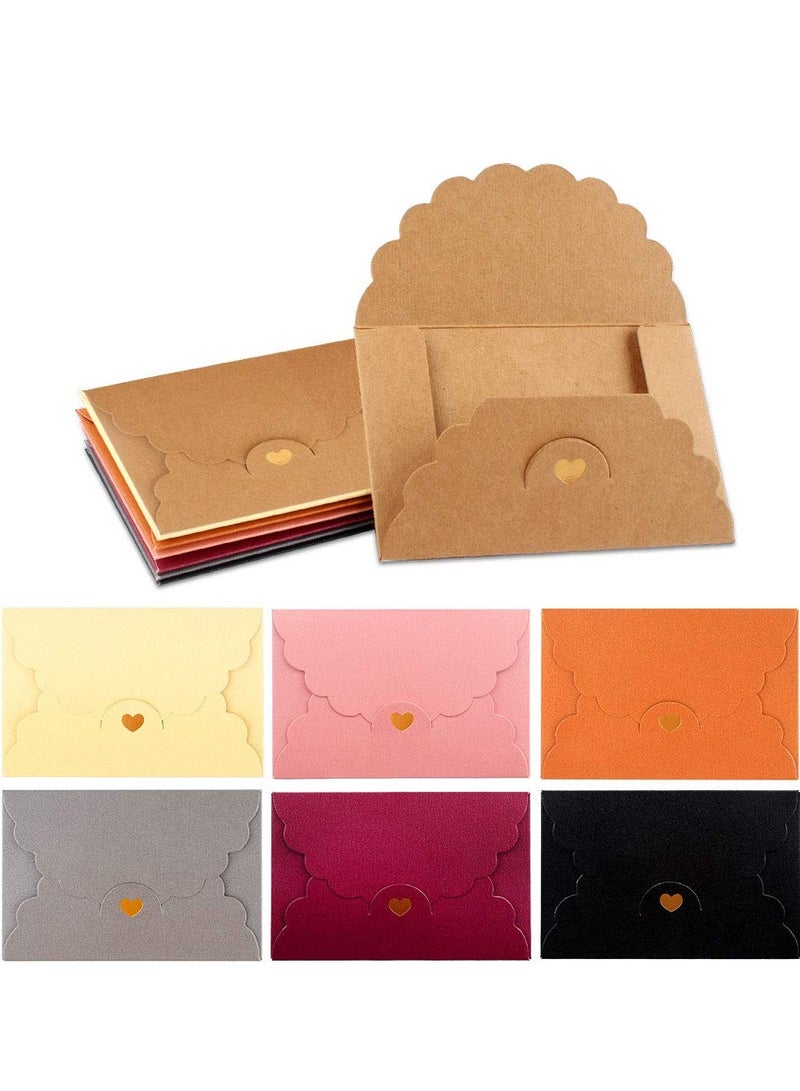 SYOSI Envelope Gift Card Colorful Pearl Paper Mini With Foil Stamping Heart Buckle For Wrapping Letters Thank You Card Business Card Bank Card VIP Card (7 Colors 42 Pack) - Image 1