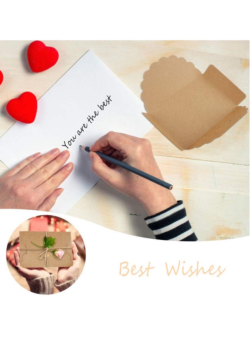 SYOSI Envelope Gift Card Colorful Pearl Paper Mini With Foil Stamping Heart Buckle For Wrapping Letters Thank You Card Business Card Bank Card VIP Card (7 Colors 42 Pack) - Image 4