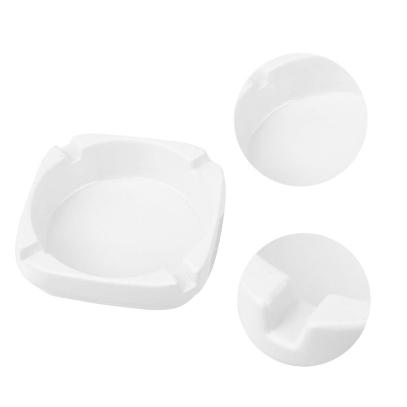 Square White Imitation Porcelain Ashtray for Home Outdoor Patio Smoking Areas - Image 5