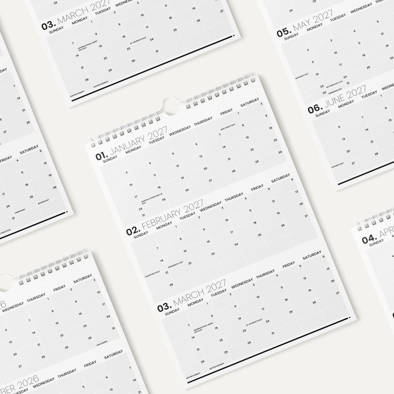 Karto 3 Month Wall Calendar 2026 - Vertical 11x17 inch January 2026 to June 2027 - Boost Your Productivity and Easy Planning with the Aesthetic Monthly Calendar - Minimalist - Image 4