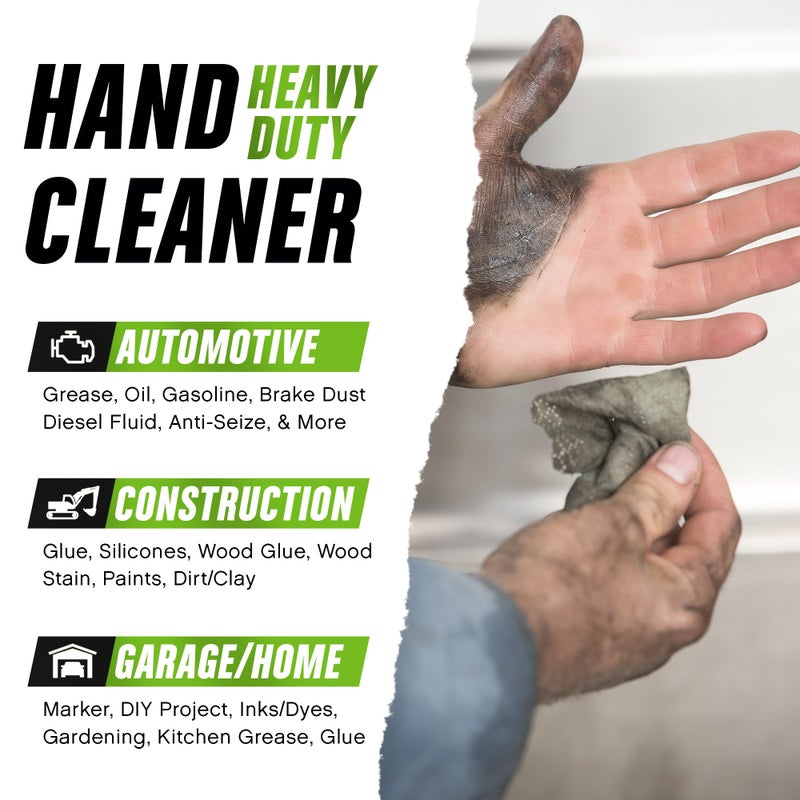 Grip Clean Heavy Duty Hand & Tool Cleaning Wipes â€“ Waterless Hand Cleaner for Mechanics, Garage & Shop Use â€“ Dual-Sided Grease, Oil & Paint Remover Wipes with Citrus Scent - 72ct - Image 5