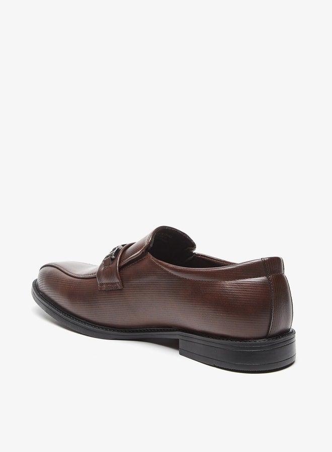 LBL by Shoexpress Men's Textured Slip-On Loafers with Metal Accent - Image 2