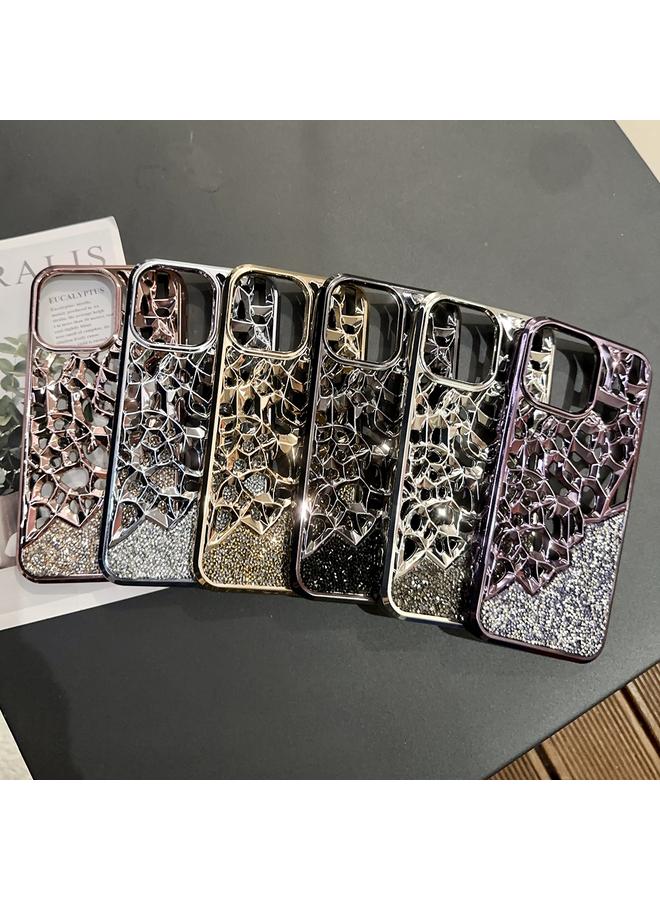 S-TOP Case For iPhone 11 Pro Max Diamond Style Hollow Heat Dissipation Electroplated TPU Phone Case - Image 2