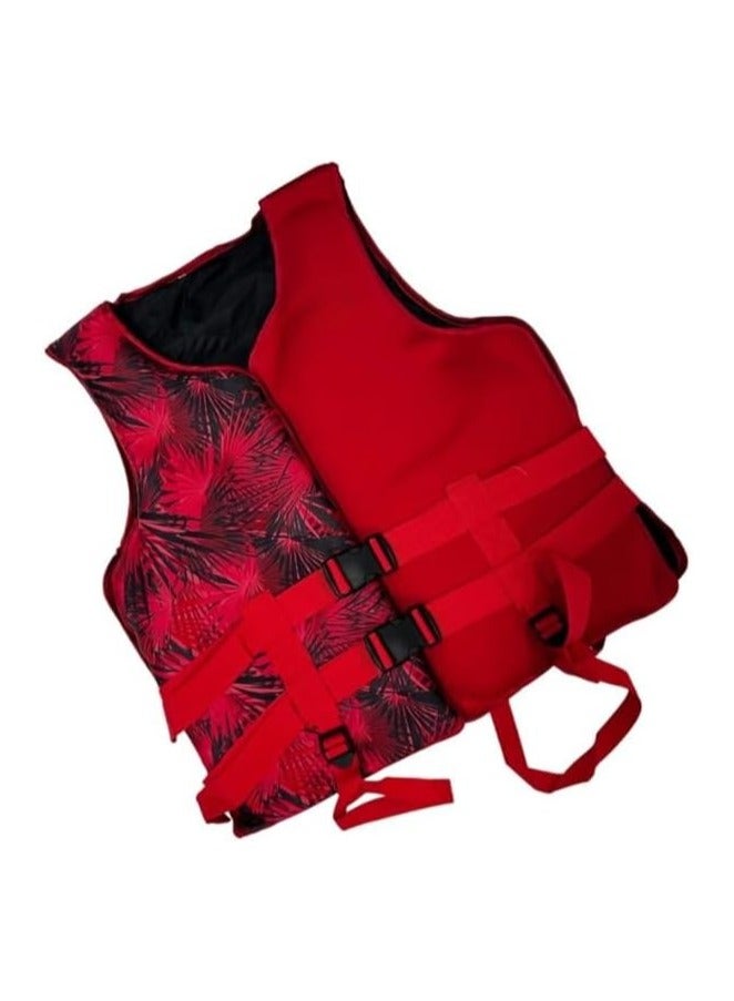 REBENUO Foam Neoprene Super Soft Professional Swimming Life Jacket Swim Vest Size XX-Large 90 to 120KG - Red - Image 3