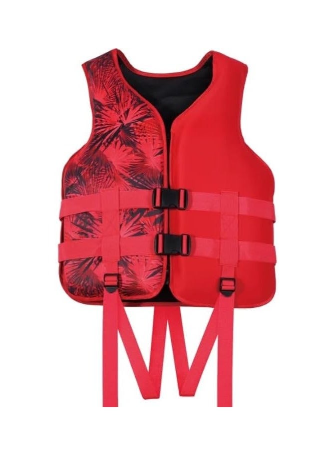 REBENUO Foam Neoprene Super Soft Professional Swimming Life Jacket Swim Vest Size XX-Large 90 to 120KG - Red - Image 1