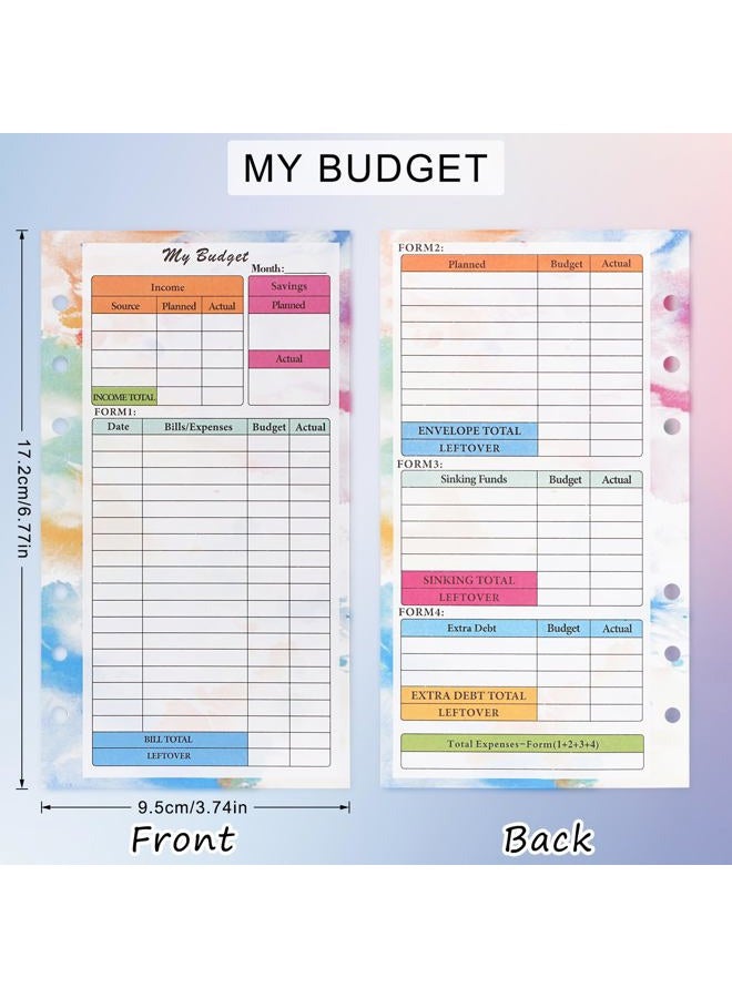 Toplive 3 Pack A6 Planner Refill Paper & Budget Sheets, Monthly Weekly Planner Losse Leaf Inserts 6 Hole Expense Tracker or A6 Planner Binder Cover Budget Bill Saving Organizer, Colorful 3 Pack - Image 4