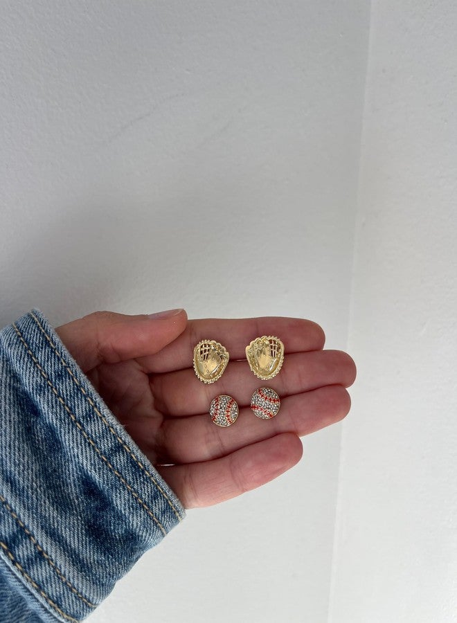 BaubleBar Play Ball Earring Set - Fun Baseball Statement Earrings, Novelty Earrings for Women, Costume Jewelry - Image 3