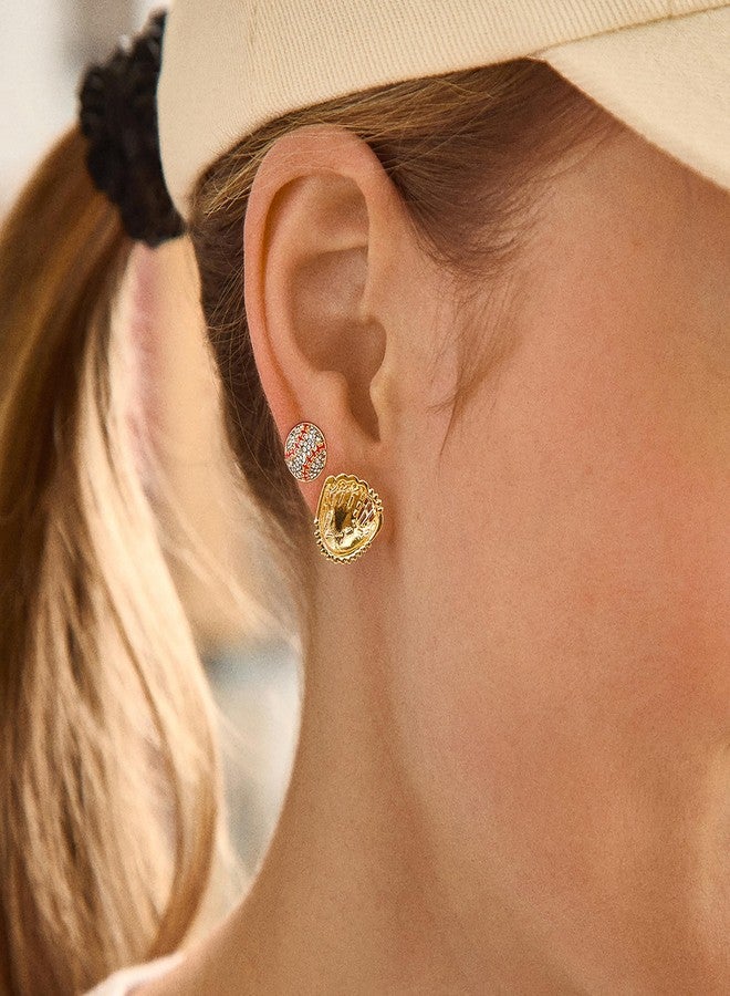 BaubleBar Play Ball Earring Set - Fun Baseball Statement Earrings, Novelty Earrings for Women, Costume Jewelry - Image 2
