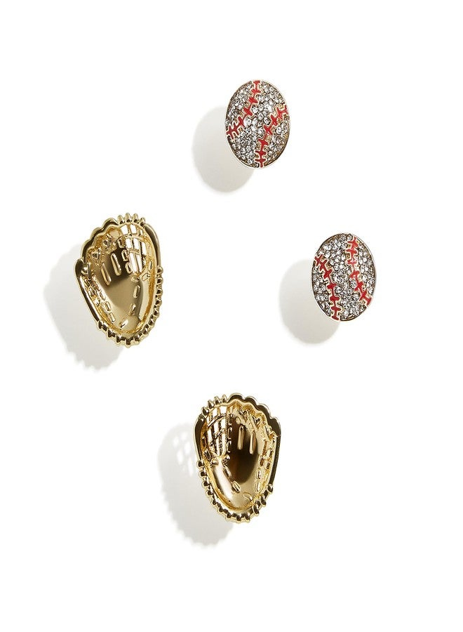 BaubleBar Play Ball Earring Set - Fun Baseball Statement Earrings, Novelty Earrings for Women, Costume Jewelry - Image 1