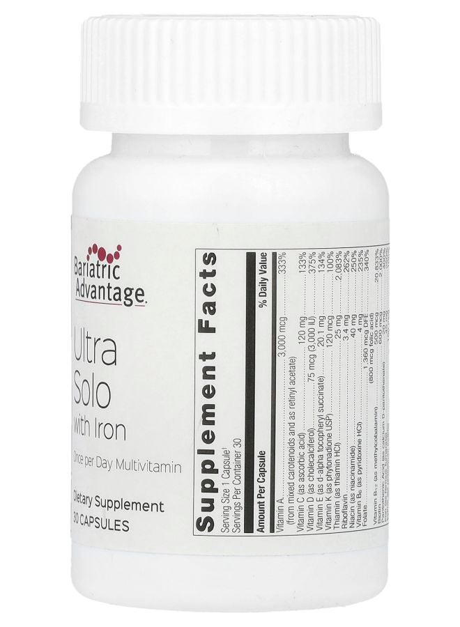Bariatric Advantage Ultra Solo with Iron 30 Capsules - Image 2