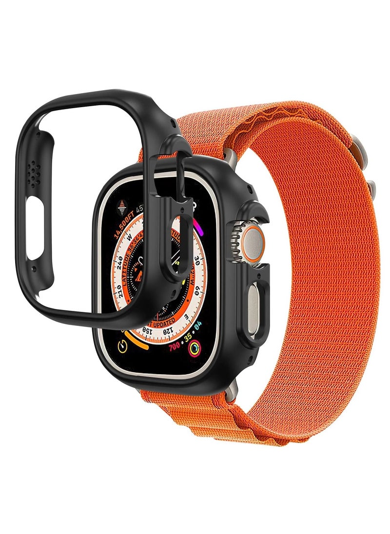 CATANES - Apple Watch Ultra 49mm Case Protective Hard PC Cover Shockproof Hollow Bumper Frame Guard Compatible with iWatch Ultra 49mm Black - Image 1