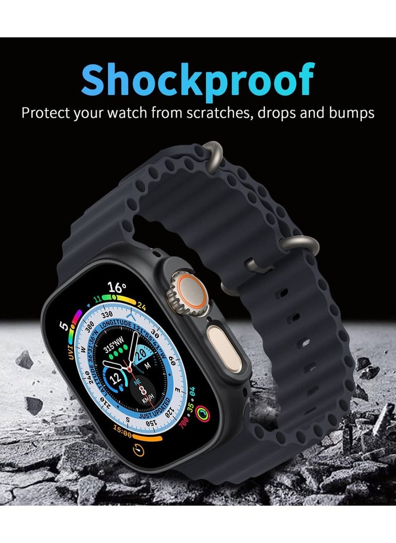 CATANES - Apple Watch Ultra 49mm Case Protective Hard PC Cover Shockproof Hollow Bumper Frame Guard Compatible with iWatch Ultra 49mm Black - Image 1