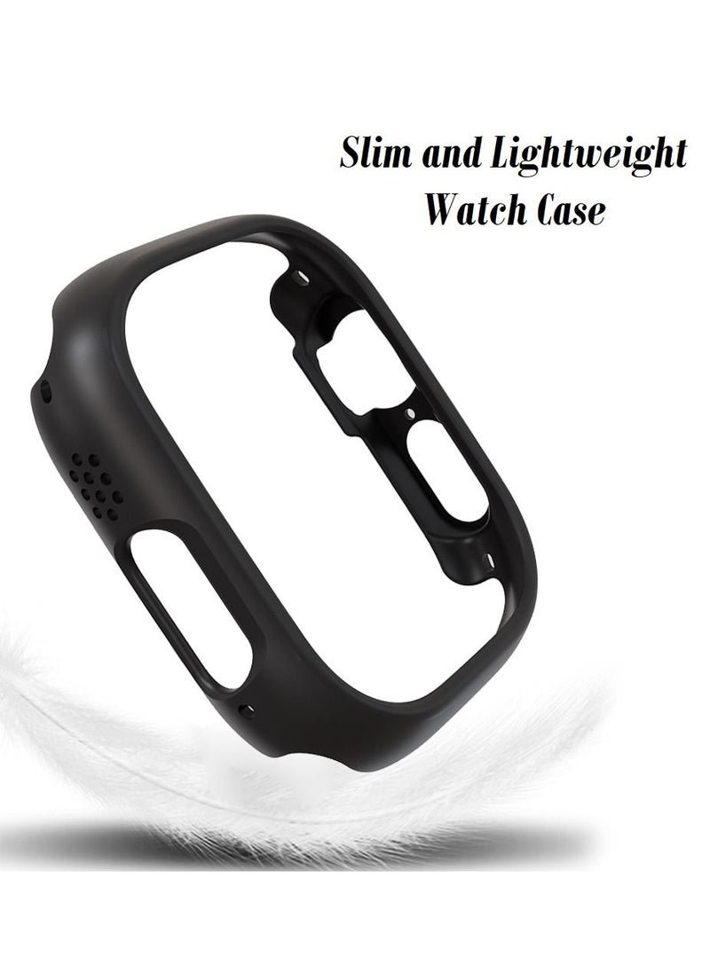 CATANES - Apple Watch Ultra 49mm Case Protective Hard PC Cover Shockproof Hollow Bumper Frame Guard Compatible with iWatch Ultra 49mm Black - Image 1