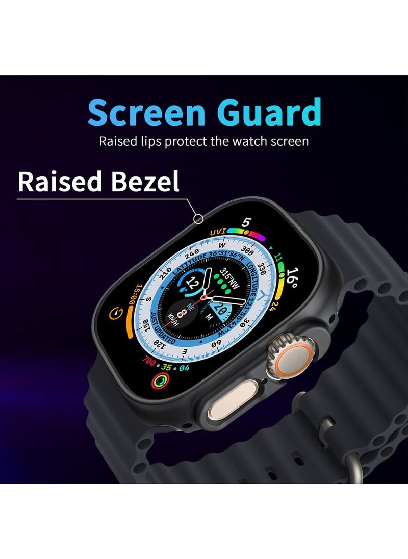 CATANES - Apple Watch Ultra 49mm Case Protective Hard PC Cover Shockproof Hollow Bumper Frame Guard Compatible with iWatch Ultra 49mm Black - Image 1