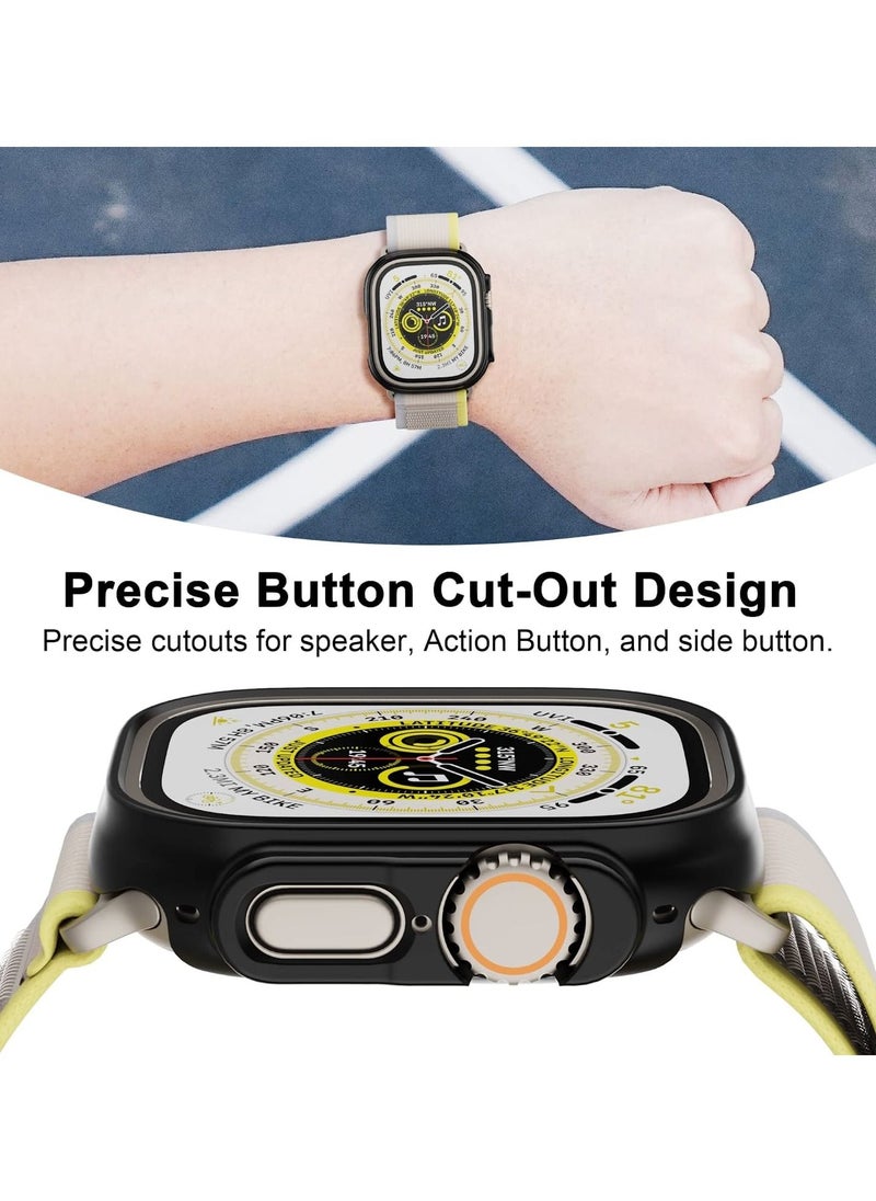 CATANES - Apple Watch Ultra 49mm Case Protective Hard PC Cover Shockproof Hollow Bumper Frame Guard Compatible with iWatch Ultra 49mm Black - Image 1