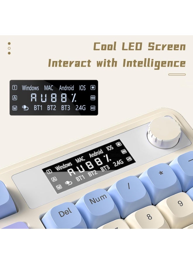 AULA S99 Pro Creamy Mechanical Gaming Keyboard – Tri-Mode BT/2.4G/USB-C, Smart Screen & Media Knob, Number Pad, RGB Backlit, Custom Mechanical Feel for MAC, PC, Xbox - Image 2